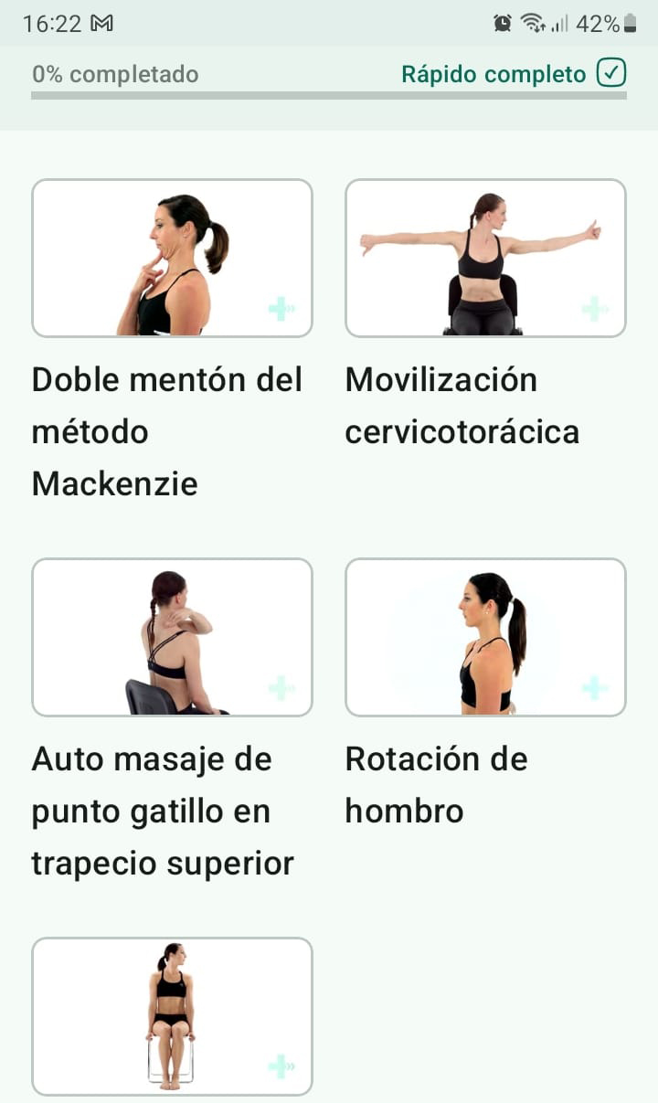 Programa de ejercicios en línea Síndrome facetario cervical