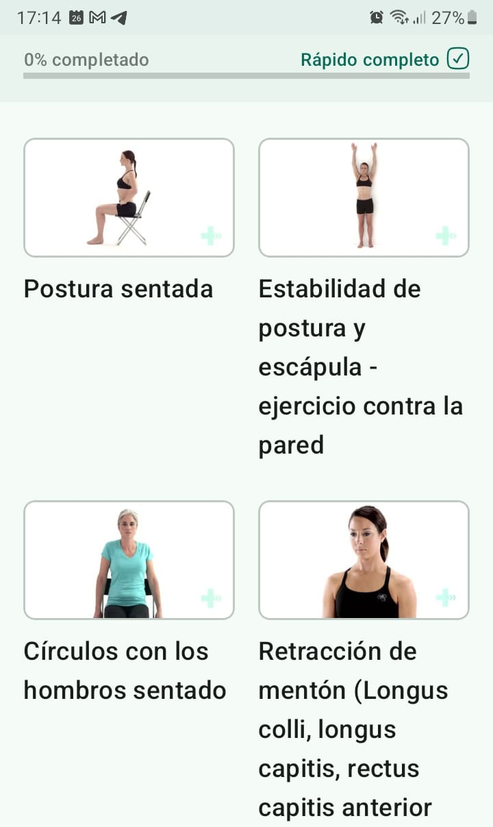 Programa de ejercicios en línea Síndrome postural cervical